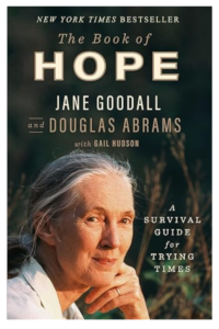 Book cover with Jane Goodall