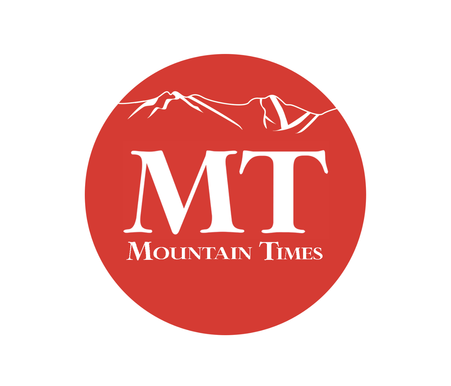 Red circle with Mountain Times logo